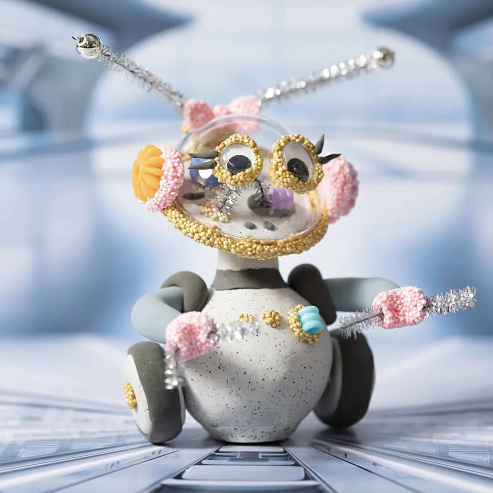 Pink Robot | Clay Modelling Mini Craft Kit for Kids | Air Dry Clay