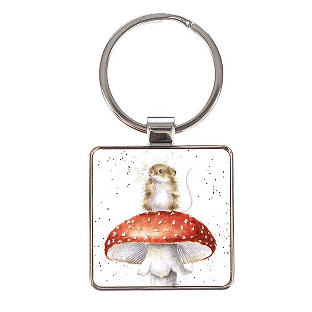 Wrendale Metal Keyring | Mouse On Toadstool | Cracker Filler Gift