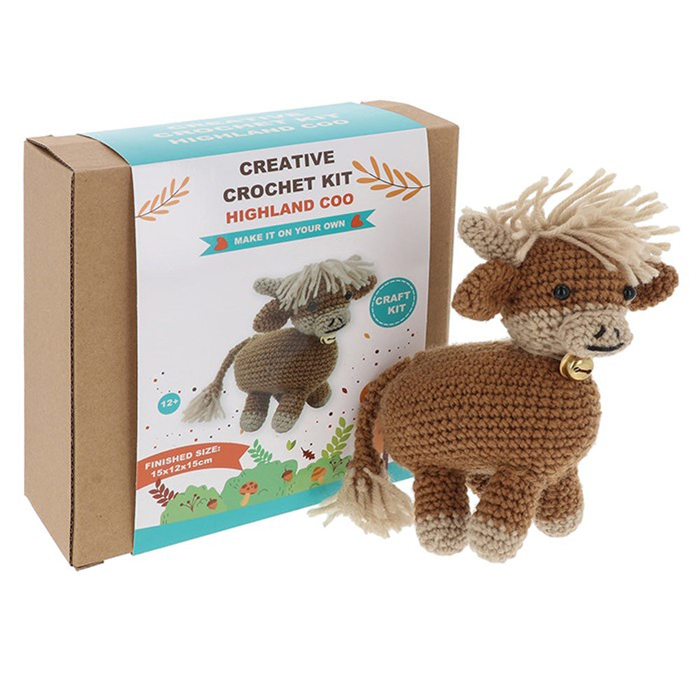 Highland Coo | Complete Crochet Craft Kit | Older Kids & Beginners