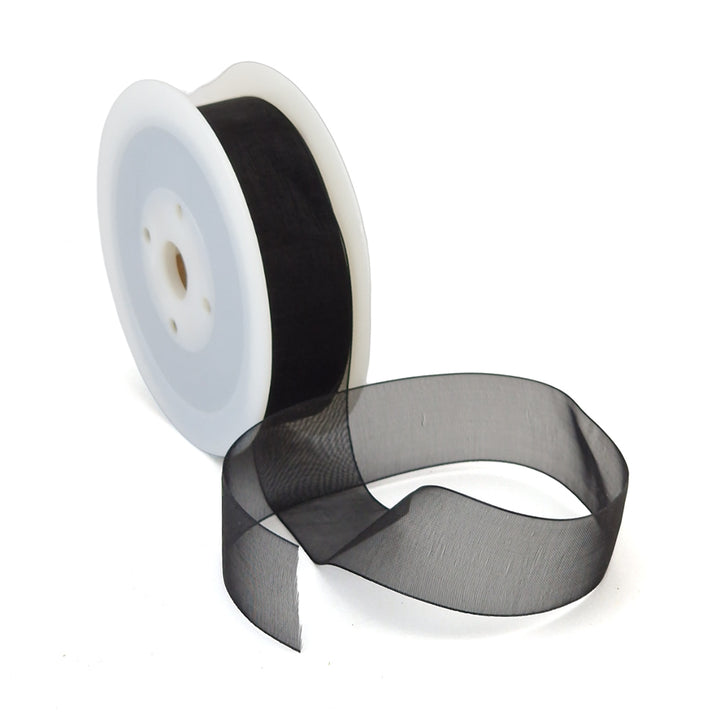 40mm or 25mm Organza Ribbon | Woven Edged |  25m Roll | Choice of Colours