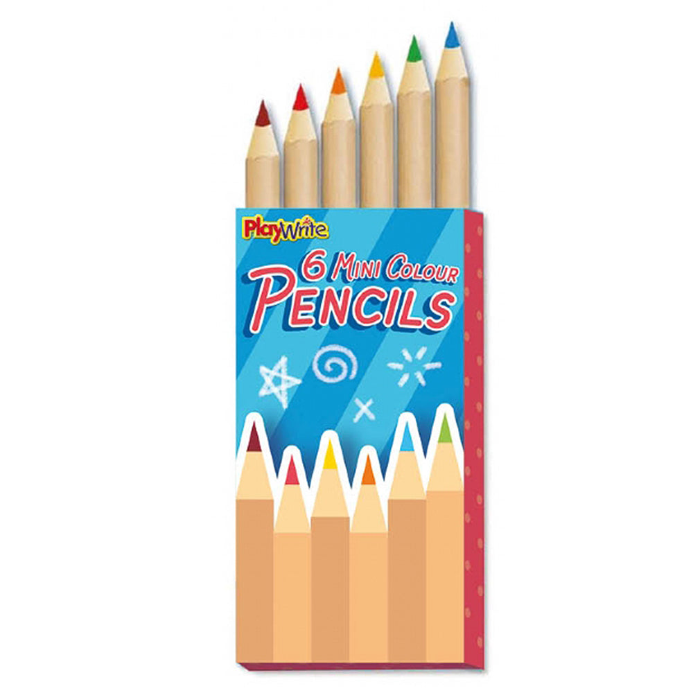 Pack of 6 Small Pencil Crayons | Mini Gift | Cracker Filler