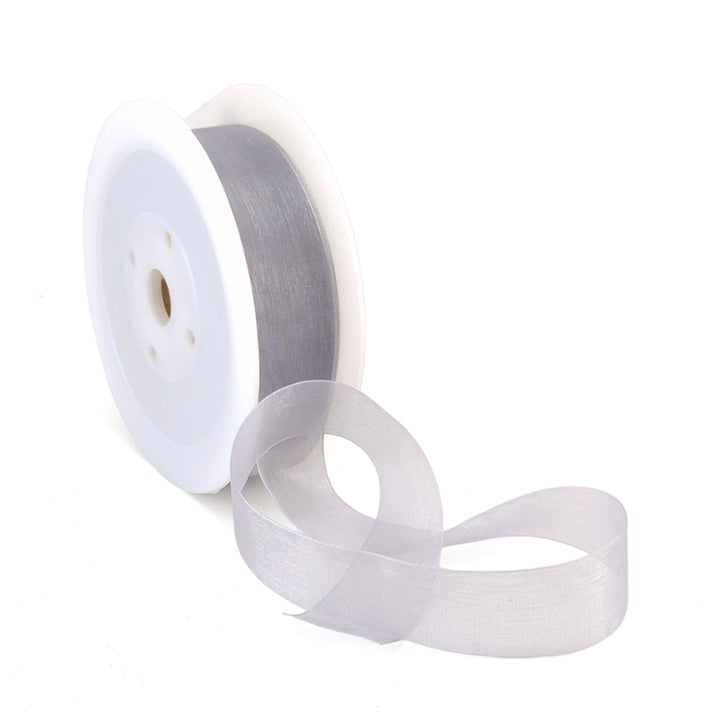 40mm or 25mm Organza Ribbon | Woven Edged |  25m Roll | Choice of Colours