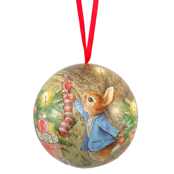 Peter Rabbit at Christmas | Fillable Tinware Spherical Baubles Collection | 7cm