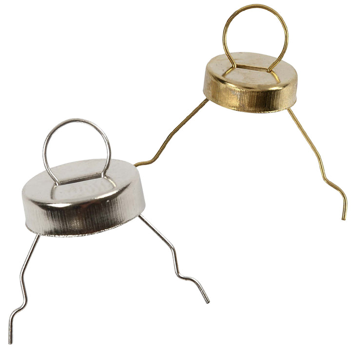 25 Gold or Silver 5mm Christmas Bauble Hangers with Caps