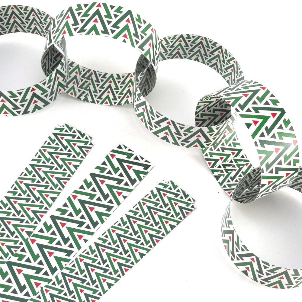 30 Reusable Christmas Paper Chains | Geometric Christmas | No Glue Needed | 2.5m