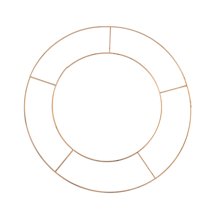 15cm to 30cm | Metal Double Ring Wreath Making Base | Matt Gold