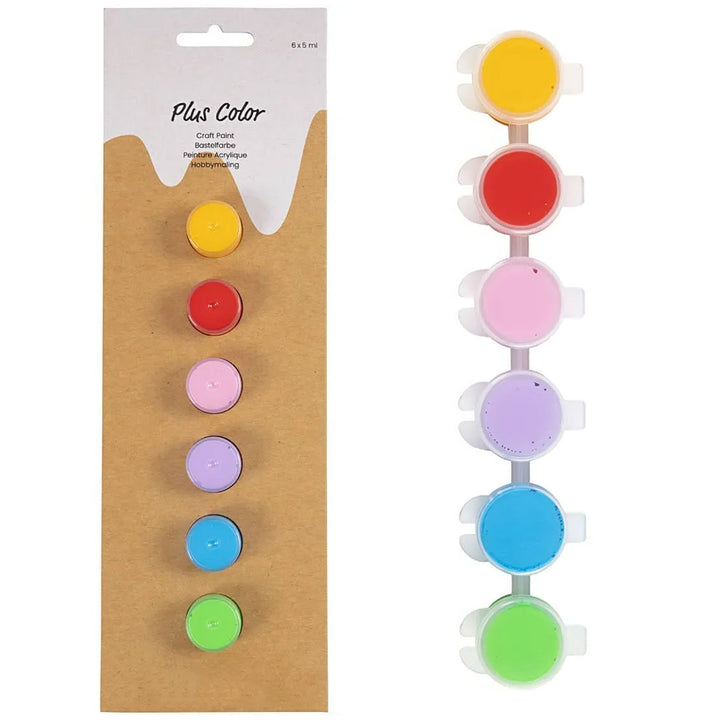 Assorted Palettes | 6 Mini Pots of Acrylic Paint | Water Based & Quick Drying