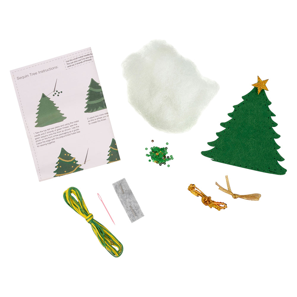 Christmas Tree | Felt & Sequin Sewing Kit | Hanging Ornament | Craft Kit