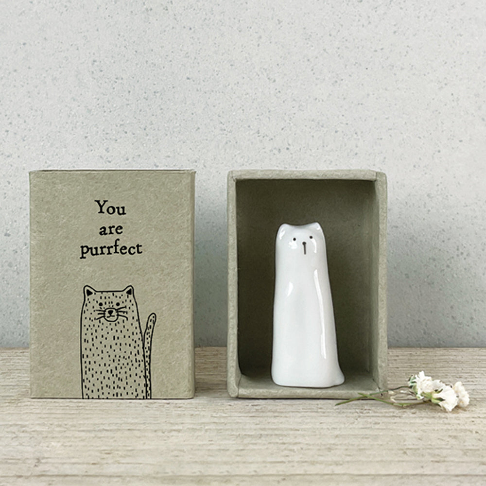 You are Purrfect | Porcelain Cat in a Matchbox | Cracker Filler | Little Gift
