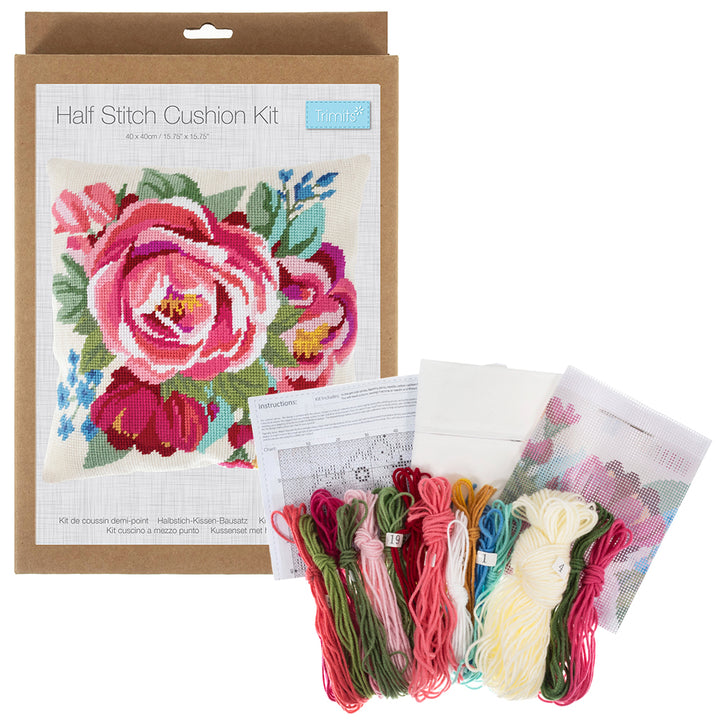 Pretty Spring Blooms Cushion Cover | Half Stitch Tapestry Kit