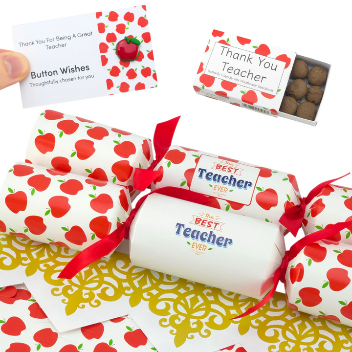 Best Teacher Ever Gift Cracker Making Kit | Two Standard Crackers and Two Filler Gifts