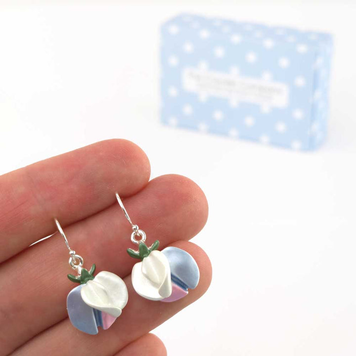 Sweet Pea Bouquet | Silver Tone Earrings | Little Gift | Cracker Filler
