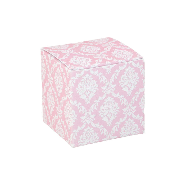 Pink Damask | Little Gift Box | 5cm Cube | Single or 6 Boxes