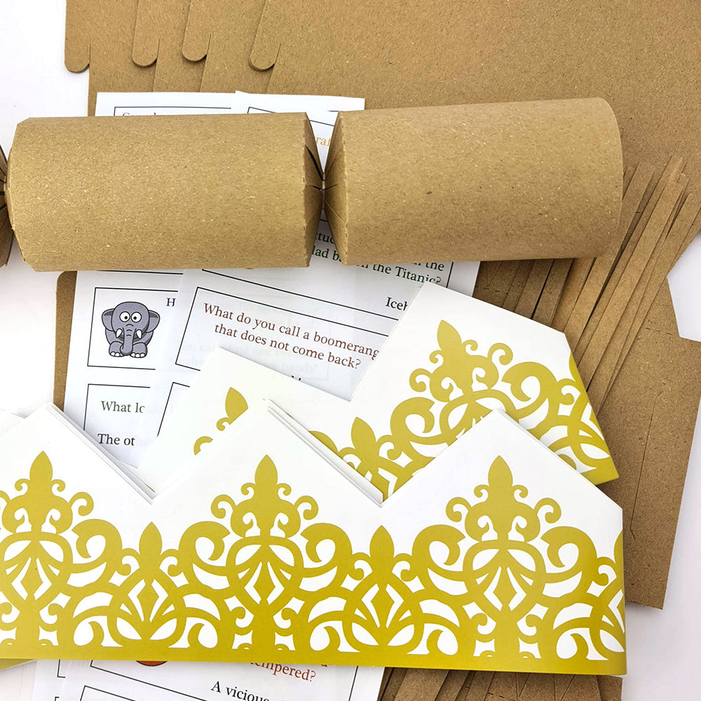 Natural Recycled Kraft | Make Your Own Crackers with Accessories | Craft Kit