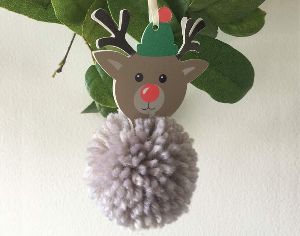Rudolph Reindeer Pom Pom Hanging Christmas Ornament Craft Kit