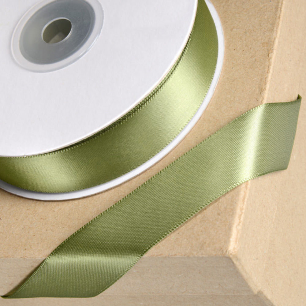 25m Moss Green 23mm Wide Satin Ribbon for Crafts