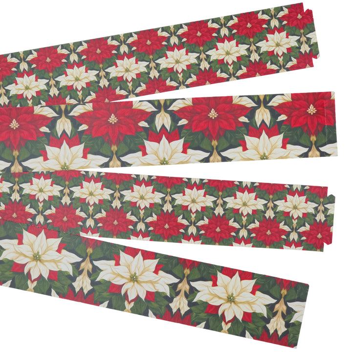 30 Reusable Christmas Paper Chains | Abstract Poinsettia | No Glue Needed | 2.5m