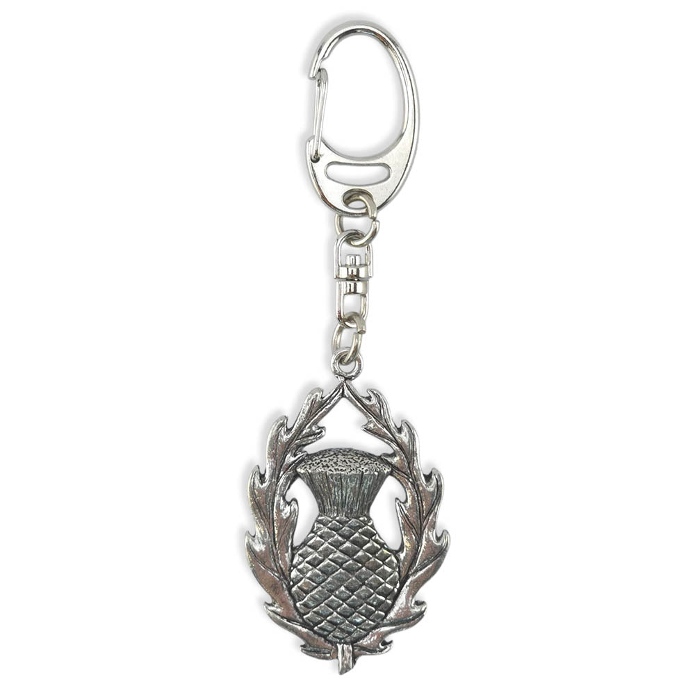 Scottish Thistle | Chunky English Pewter 3D Keyring | Mini Gift | Cracker Filler