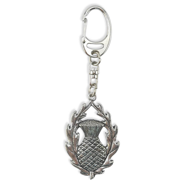 Scottish Thistle | Chunky English Pewter 3D Keyring | Mini Gift | Cracker Filler