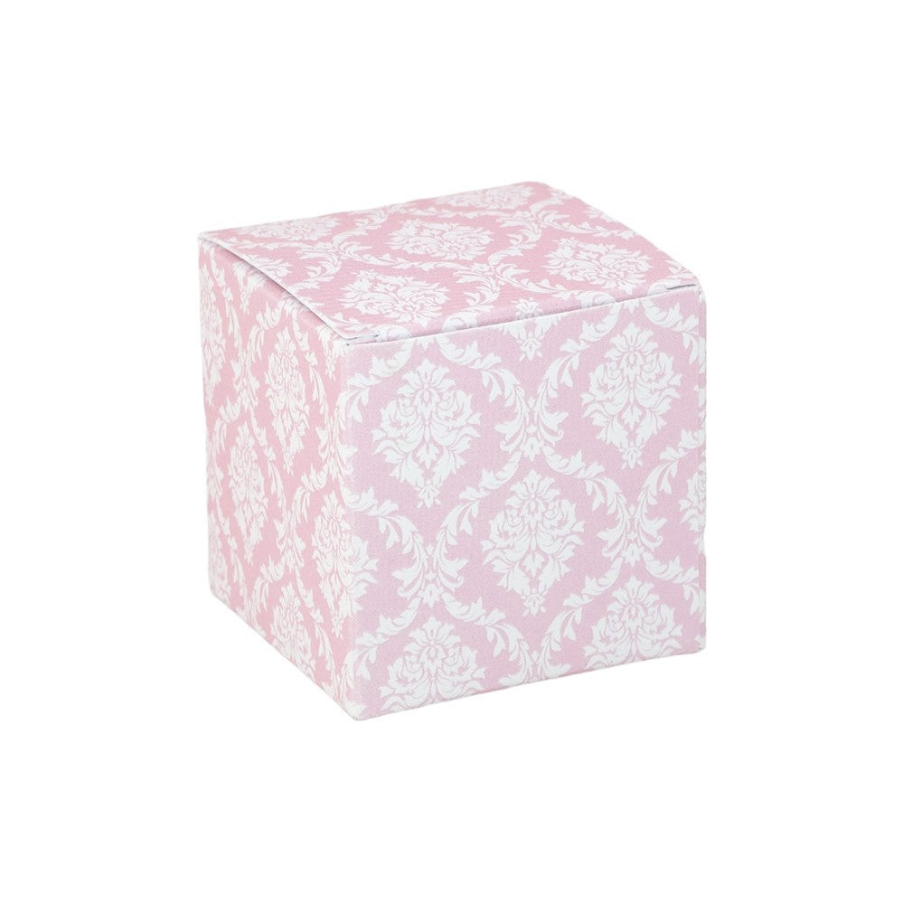 Pink Damask | Little Gift Box | 5cm Cube | Single or 6 Boxes