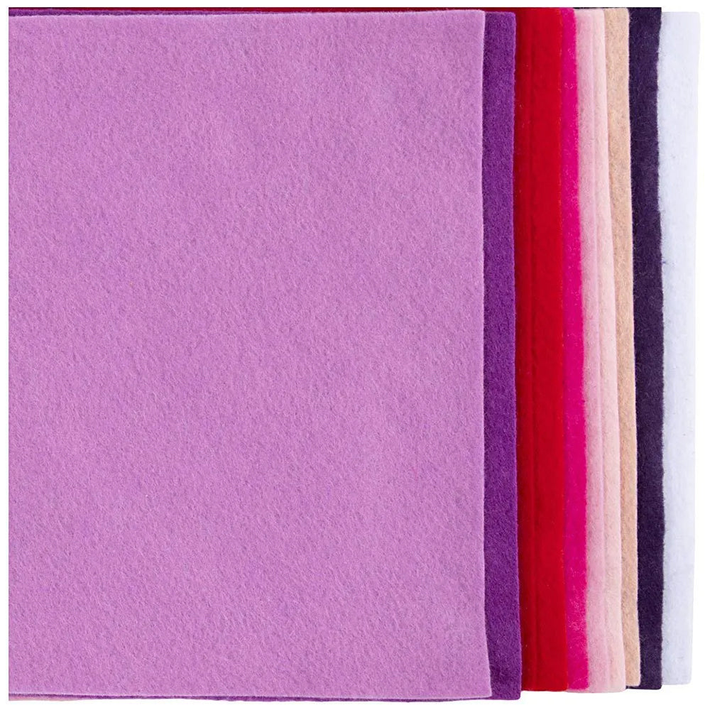 Assorted Mixes | 10 Sheets of Polyester Craft Felt | A4 210x297mm | 2mm Thick