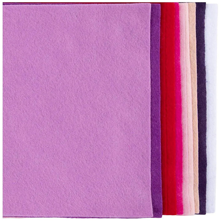 Assorted Mixes | 10 Sheets of Polyester Craft Felt | A4 210x297mm | 2mm Thick