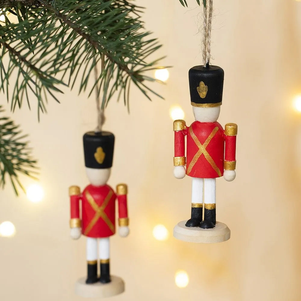 Selection of 72 Wooden Tree Decorations for Decorating