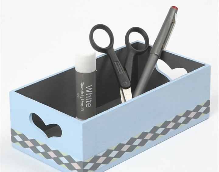 3 Wooden Small Crates with Heart Cut-Out Handles