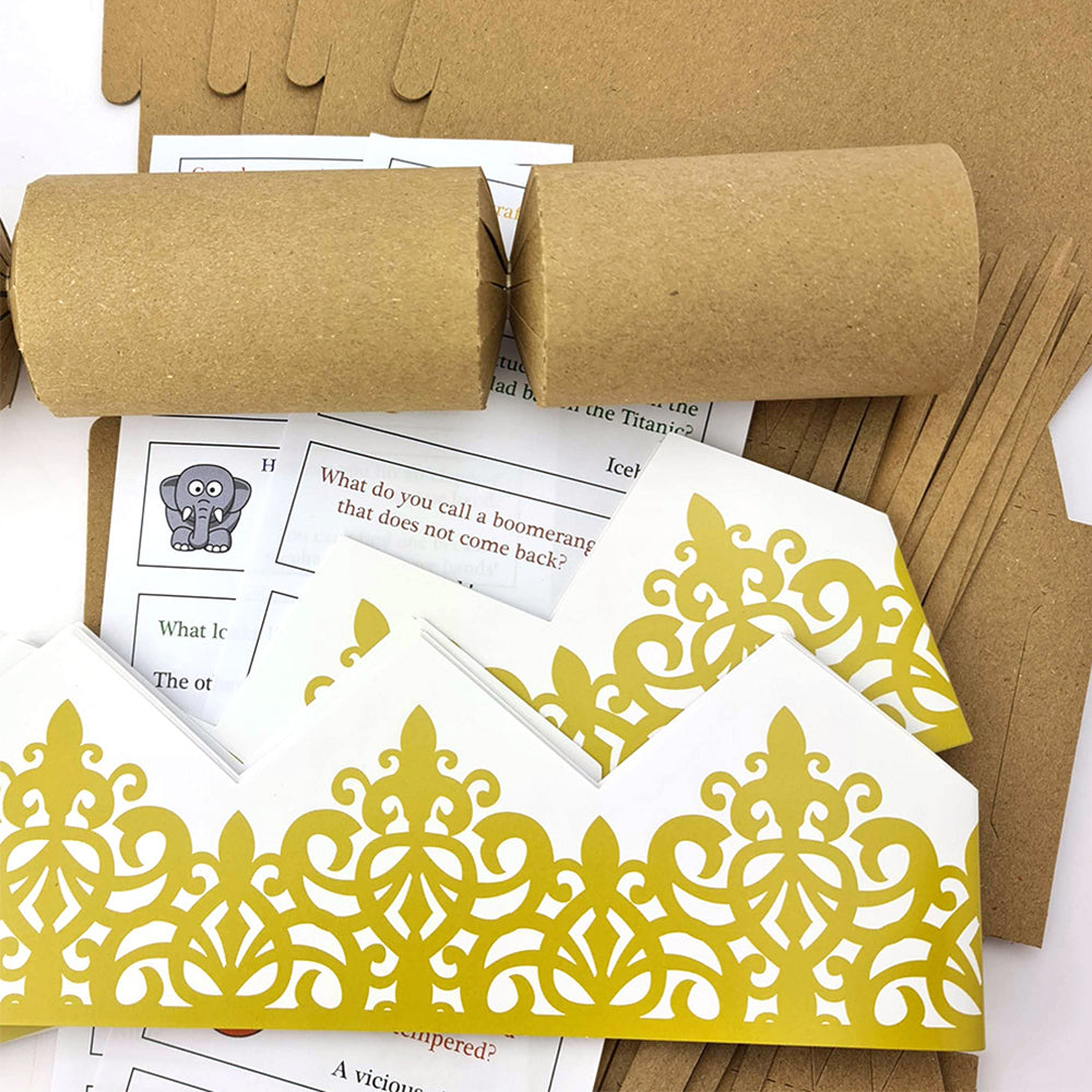 Natural Recycled Kraft | Make Your Own Crackers with Accessories | Craft Kit