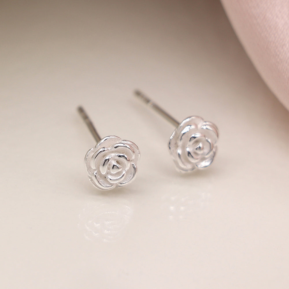 Sterling Silver Rose Stud Earrings | Mini Gift | Cracker Filler