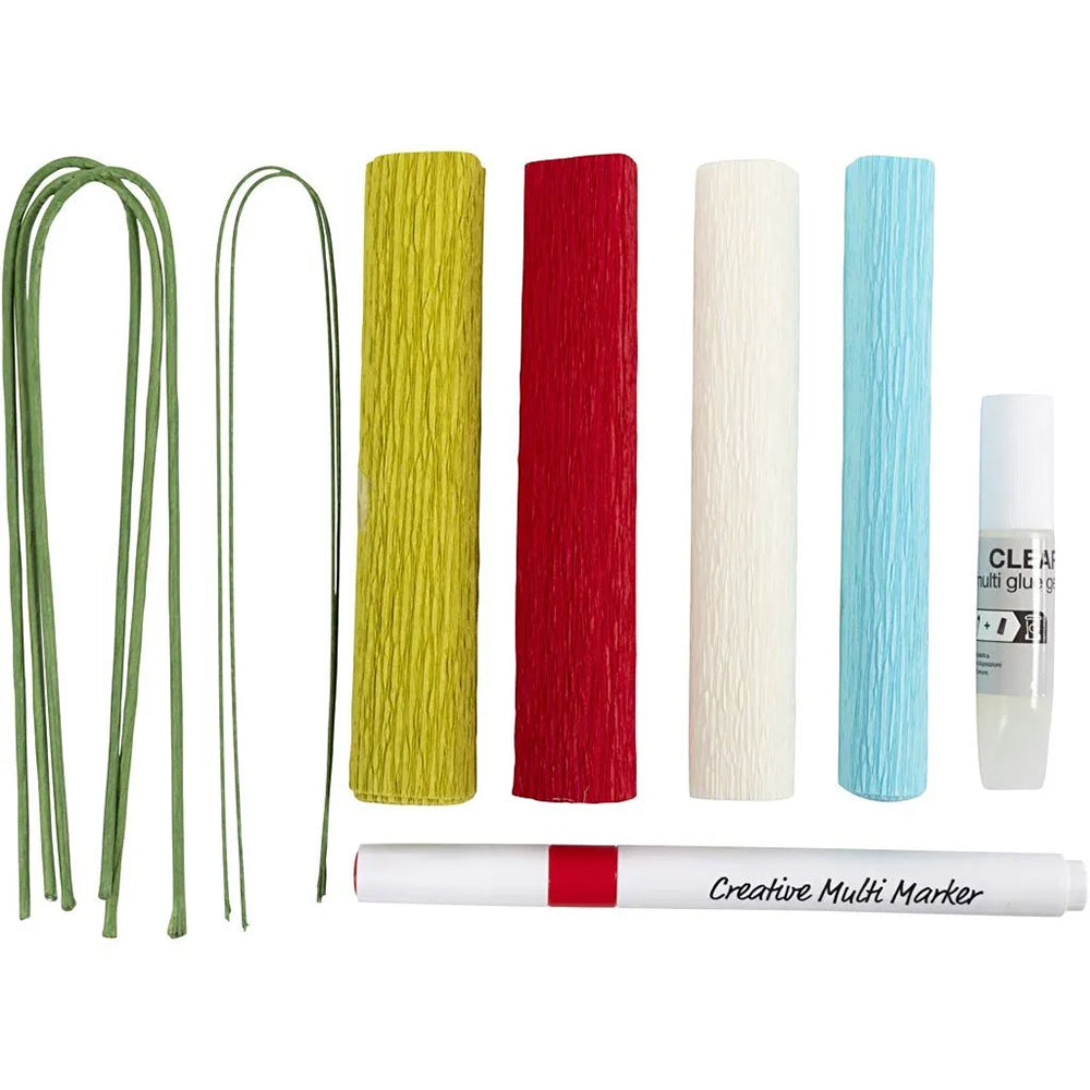 Pretty Flowers | Crepe Paper Flower Mini Craft Kit | Makes 5 Stems