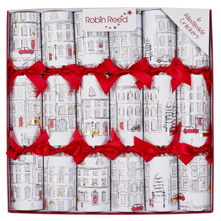 6 Christmas in the Town Design Crackers | With Plastic Free Gifts | Ready Made