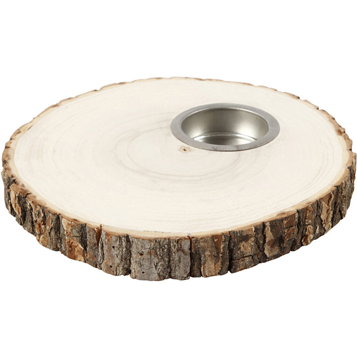 Wooden Log Tea Light Candle Holder | Approximately 14-16cm