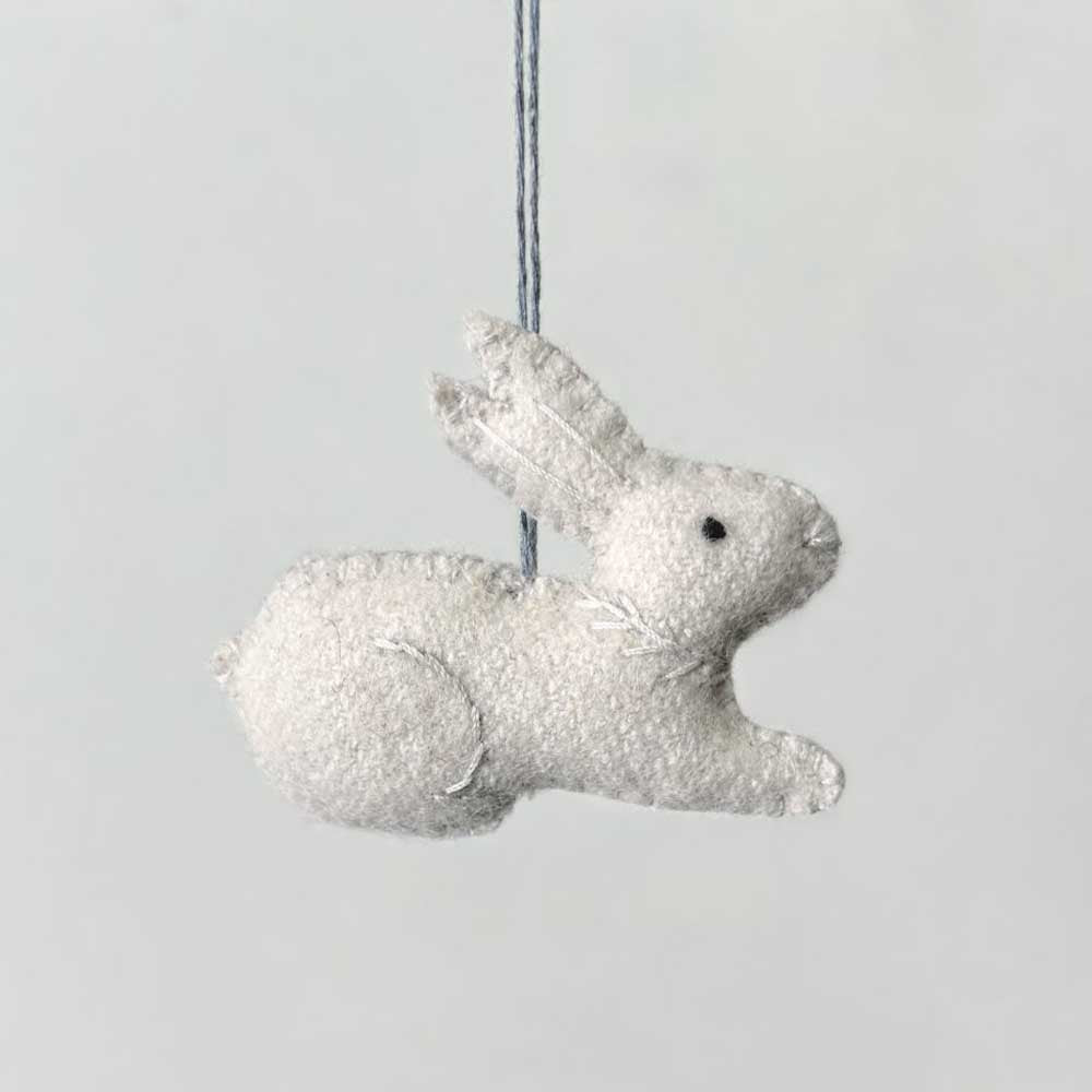 Natural Small Bunny Felt Hanging Ornament | Easter Decoration | 5cm Wide
