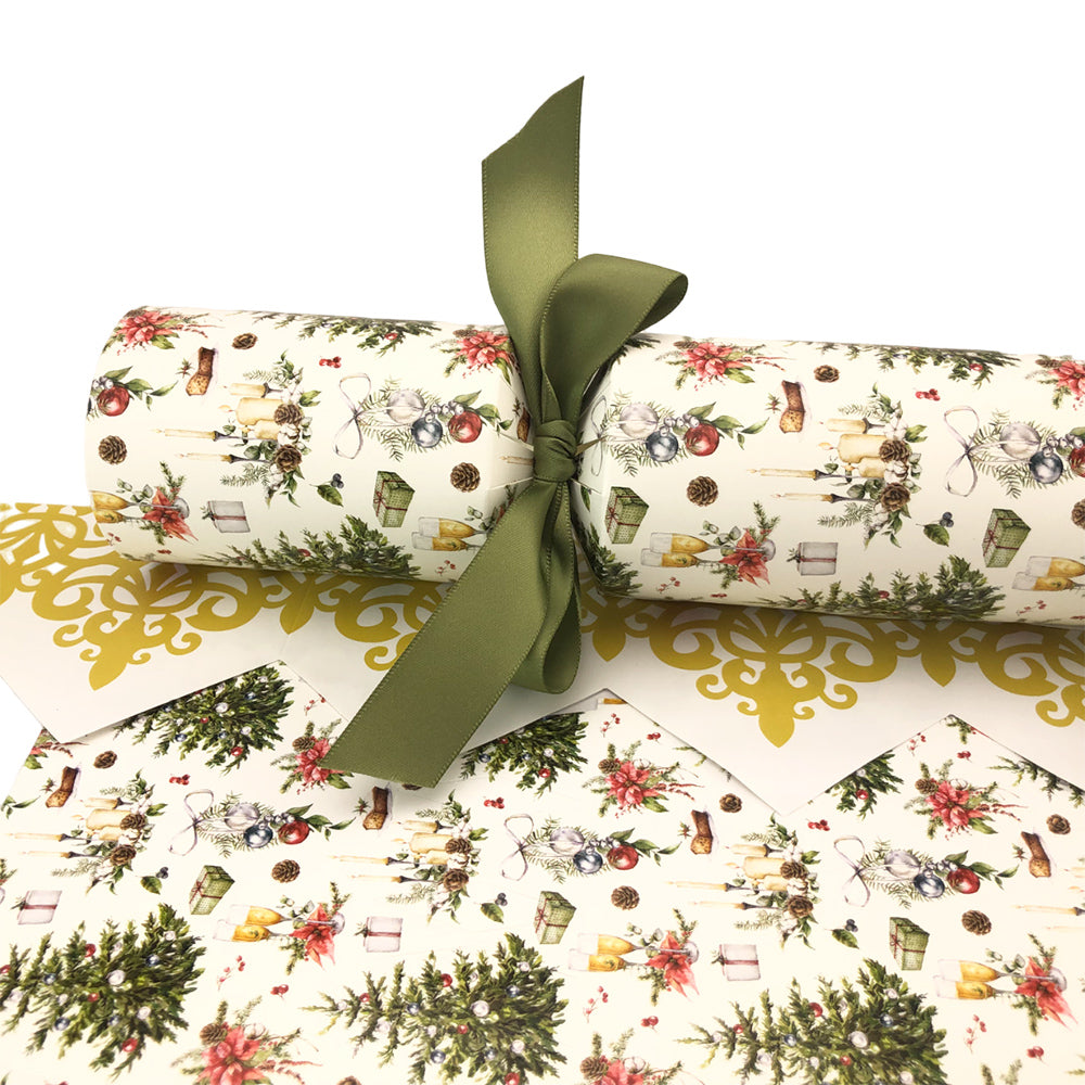 Watercolour Traditional Christmas | SNAPLESS Cracker Making Craft Kit | Makes 6