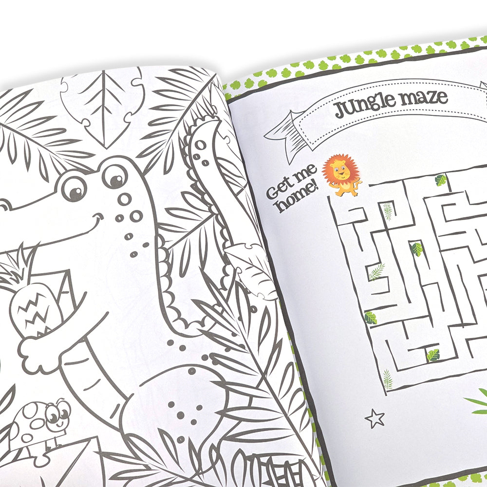 Ultimate Jungle Colouring, Activities & Puzzle Book with Stickers for Kids