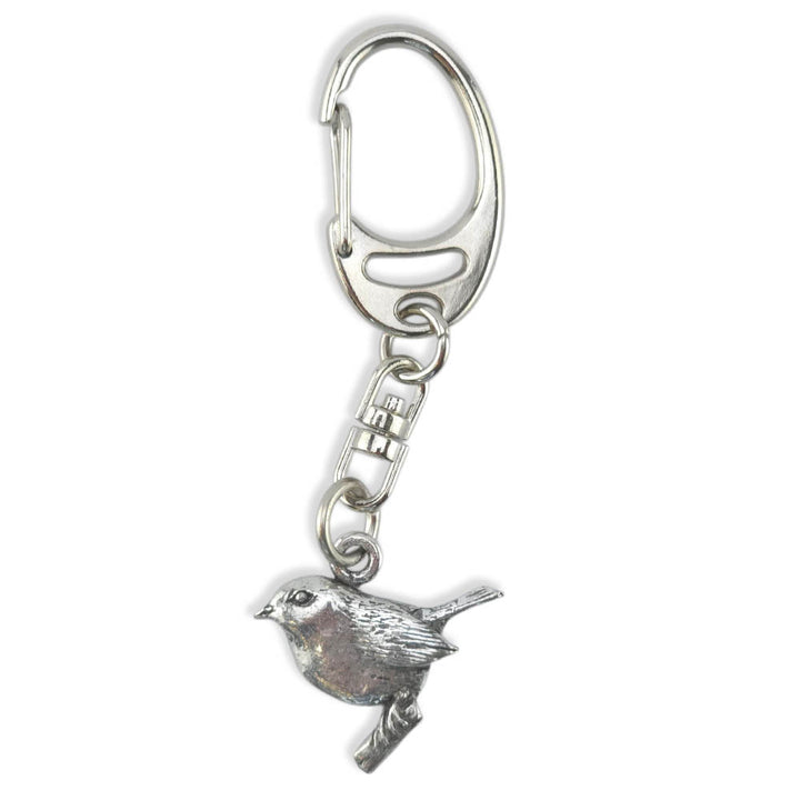 Remembrance Robin | English Pewter 3D Keyring | Little Gift | Cracker Filler