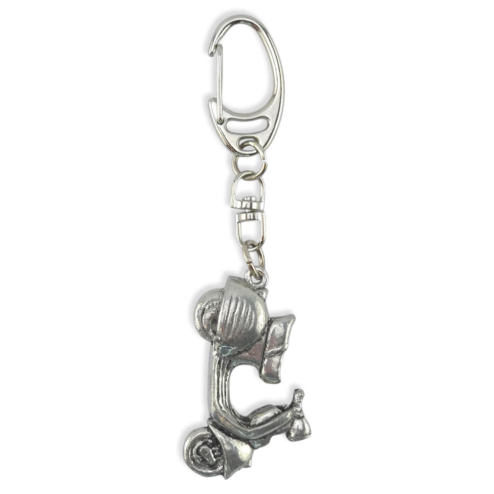 Motor Scooter | Chunky English Pewter 3D Keyring | Little Gift | Cracker Filler