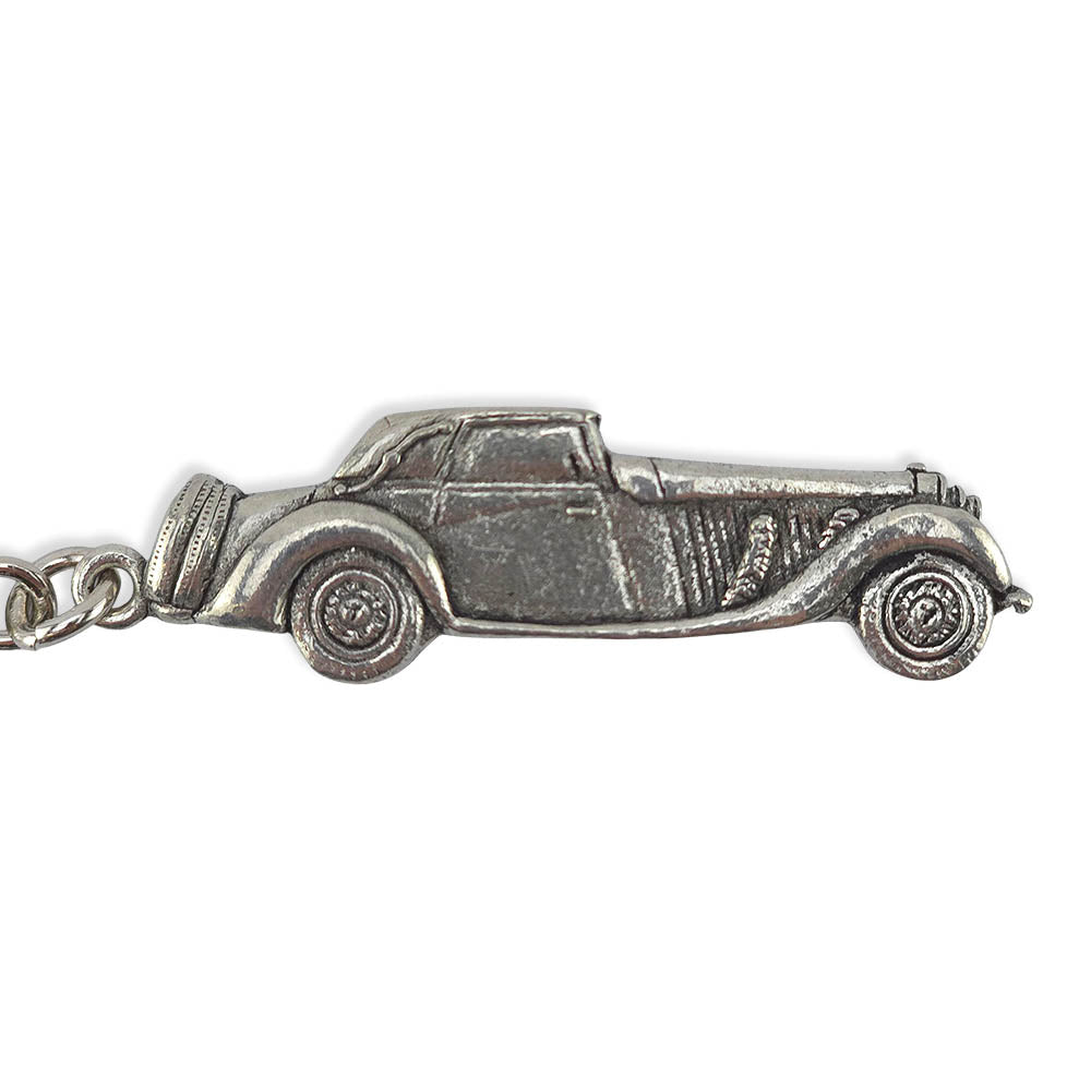 Vintage Car | Chunky English Pewter 3D Keyring | Little Gift | Cracker Filler