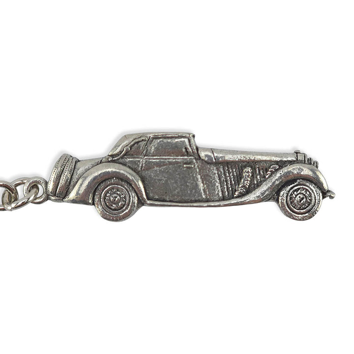 Vintage Car | Chunky English Pewter 3D Keyring | Little Gift | Cracker Filler