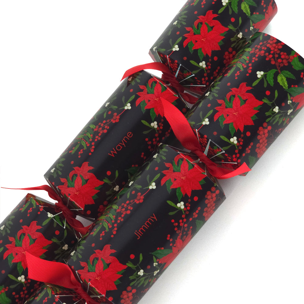 Personalised Cracker Making Kit | Christmas Poinsettia | Makes 4 or 6 Crackers