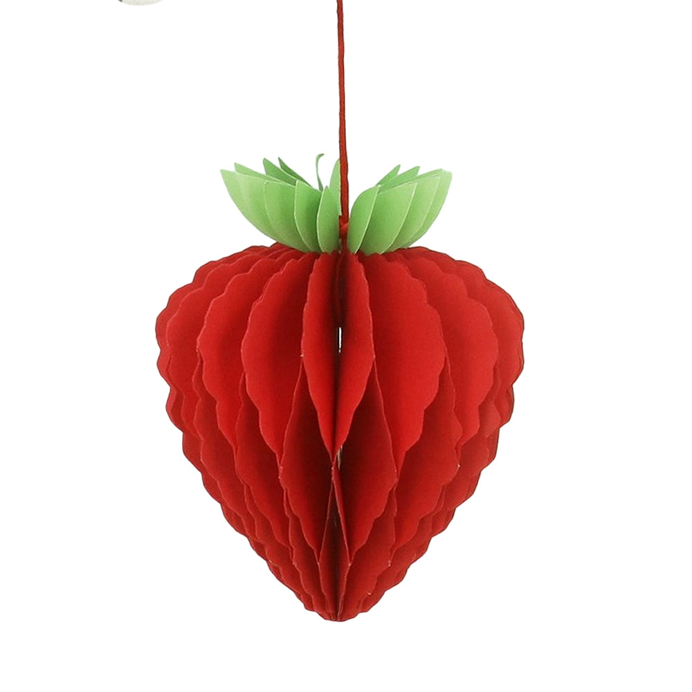 Strawberry | Honeycomb Paper Hanging Decoration | 8cm Tall