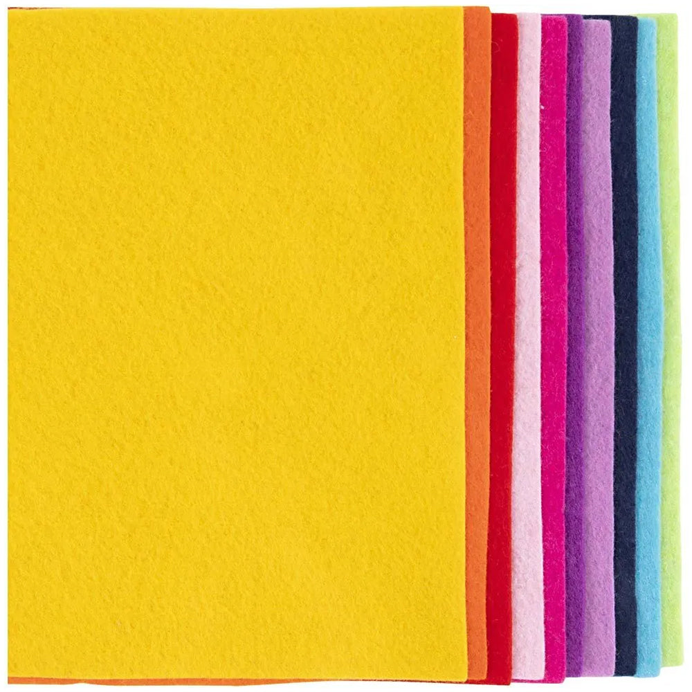 Assorted Mixes | 10 Sheets of Polyester Craft Felt | A4 210x297mm | 2mm Thick