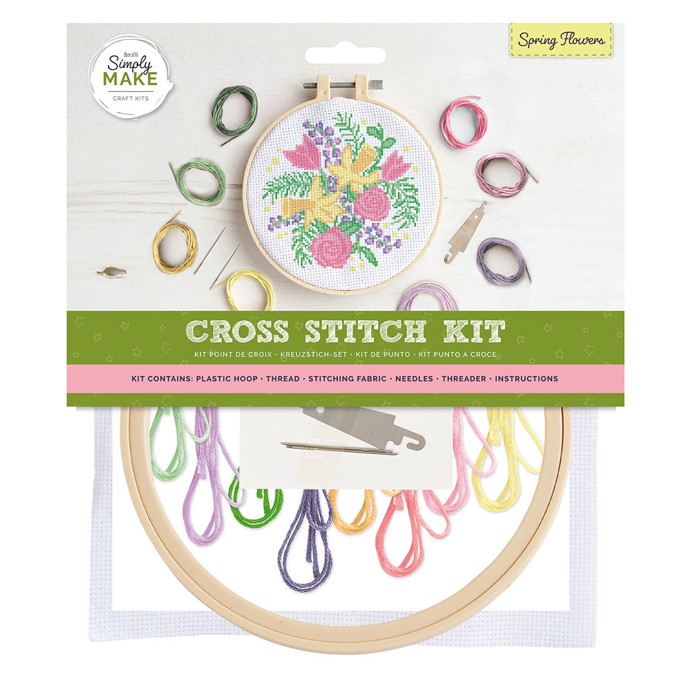 Spring Flowers | Complete Cross Stitch Kit | 20cm Hoop