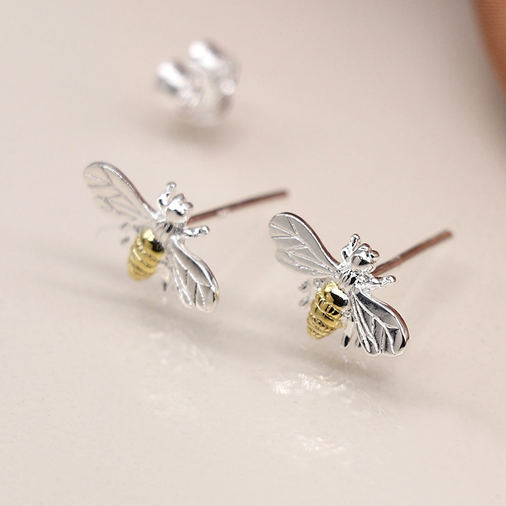 Bee Stud Earrings | Sterling Silver/Gold Plating | Mini Gift | Cracker Filler