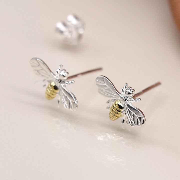 Bee Stud Earrings | Sterling Silver/Gold Plating | Mini Gift | Cracker Filler