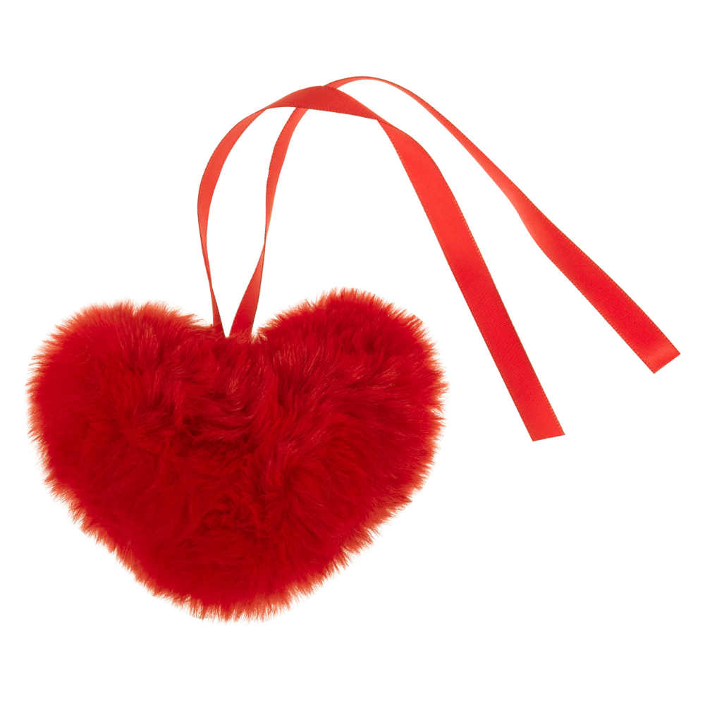 9cm Faux Fur Heart Shaped Pom Pom | Gift Wrap, Home Decor & Crafts