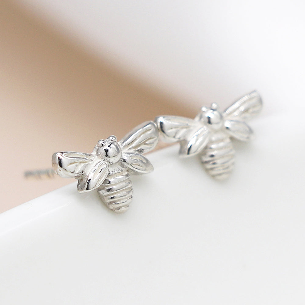 Sterling Silver Bee Stud Earrings | Mini Gift | Cracker Filler