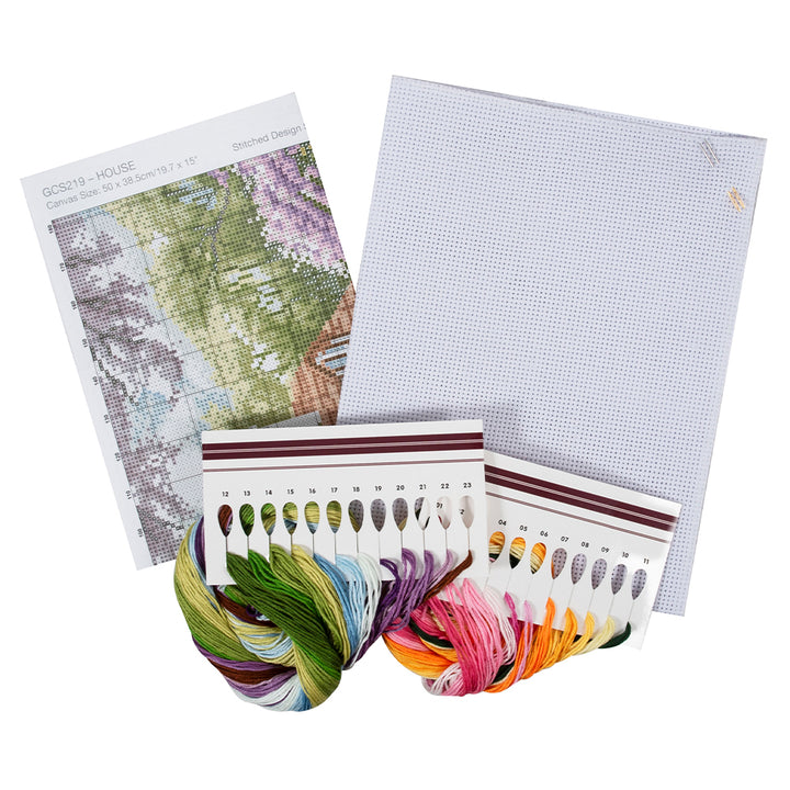 Pretty Country Cottage | Complete Cross Stitch Kit | 42x30cm