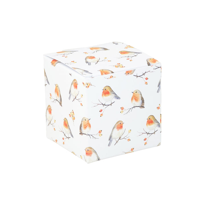 Watercolour Robins | Little Gift Box | 5cm Cube | Single or 6 Boxes